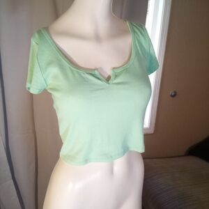 Colsie Light Green Women's Crop Top